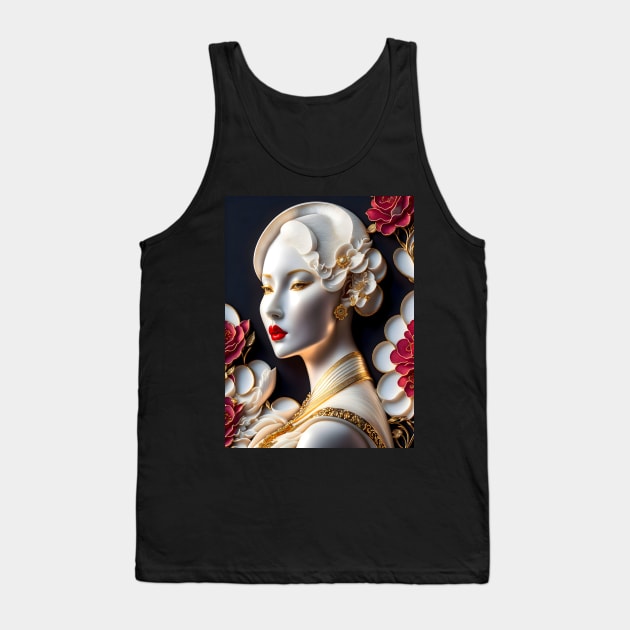 Ivory Flowers Tank Top by adorcharm